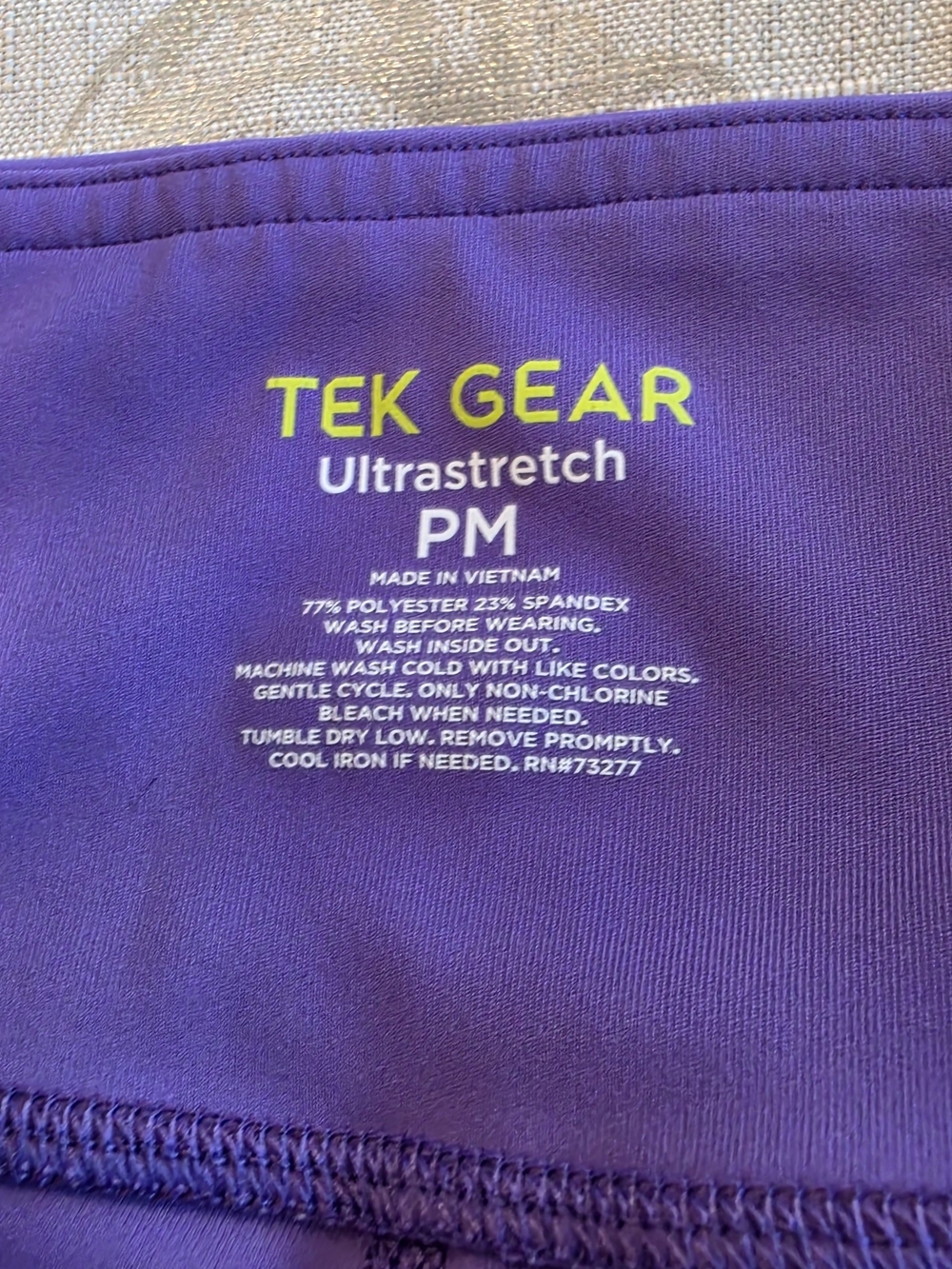 tek gear Ultrastretch Leggings — Purple with Yellow Logo